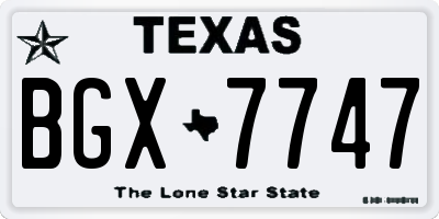 TX license plate BGX7747