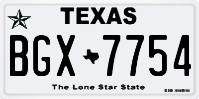 TX license plate BGX7754
