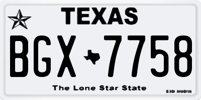 TX license plate BGX7758