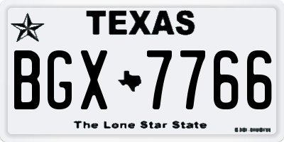 TX license plate BGX7766