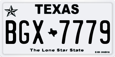 TX license plate BGX7779