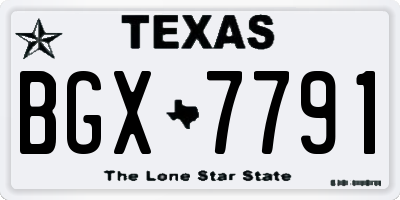 TX license plate BGX7791