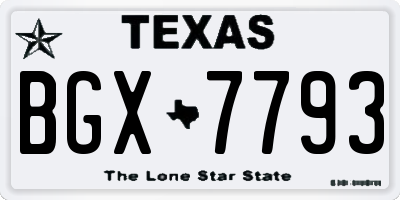 TX license plate BGX7793