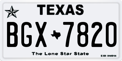 TX license plate BGX7820