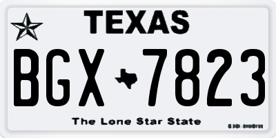 TX license plate BGX7823