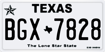 TX license plate BGX7828