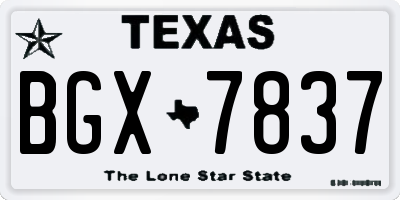 TX license plate BGX7837
