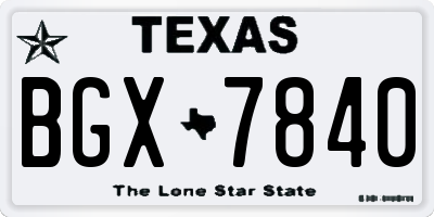 TX license plate BGX7840
