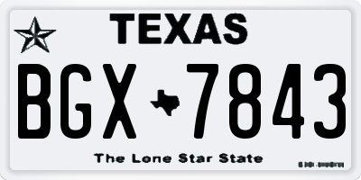 TX license plate BGX7843