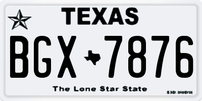 TX license plate BGX7876
