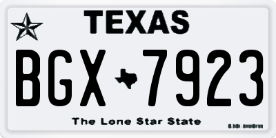 TX license plate BGX7923
