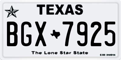 TX license plate BGX7925