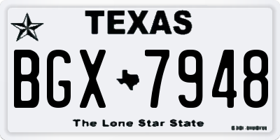 TX license plate BGX7948