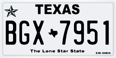 TX license plate BGX7951