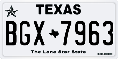TX license plate BGX7963