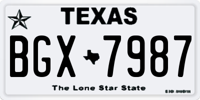 TX license plate BGX7987