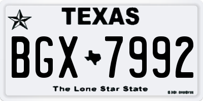 TX license plate BGX7992