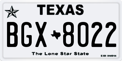 TX license plate BGX8022