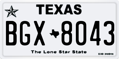 TX license plate BGX8043