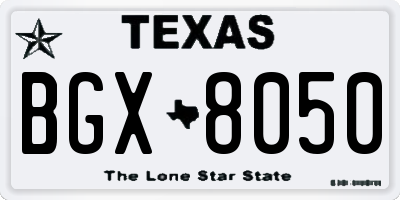 TX license plate BGX8050