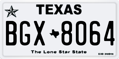 TX license plate BGX8064