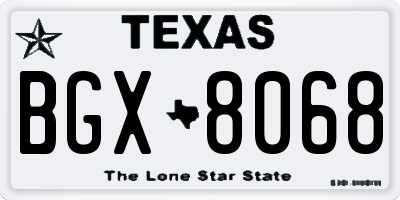 TX license plate BGX8068