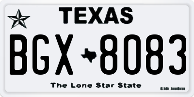 TX license plate BGX8083