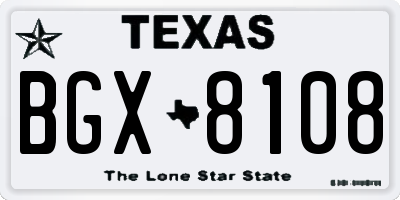TX license plate BGX8108
