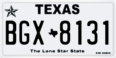 TX license plate BGX8131