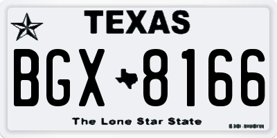 TX license plate BGX8166