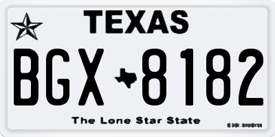 TX license plate BGX8182