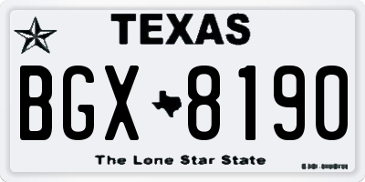 TX license plate BGX8190