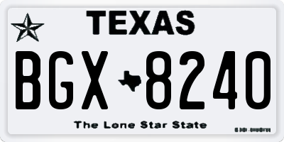 TX license plate BGX8240