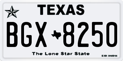 TX license plate BGX8250