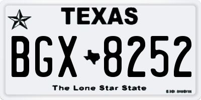 TX license plate BGX8252