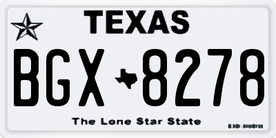 TX license plate BGX8278