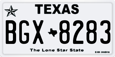 TX license plate BGX8283