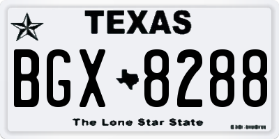 TX license plate BGX8288