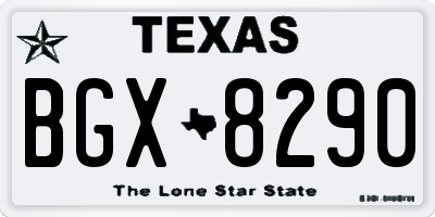 TX license plate BGX8290