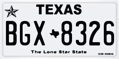 TX license plate BGX8326