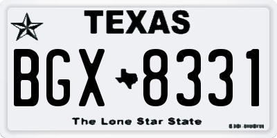 TX license plate BGX8331