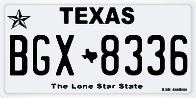TX license plate BGX8336