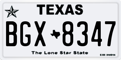 TX license plate BGX8347