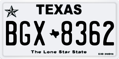 TX license plate BGX8362