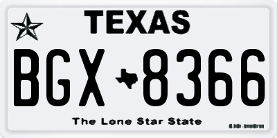 TX license plate BGX8366