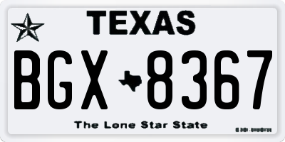 TX license plate BGX8367