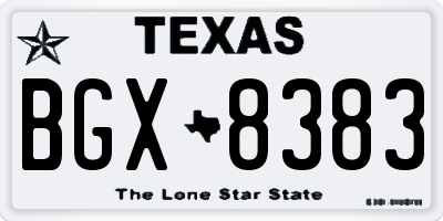 TX license plate BGX8383