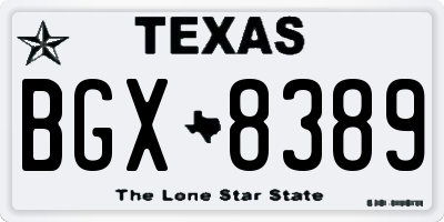 TX license plate BGX8389
