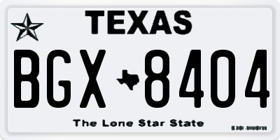 TX license plate BGX8404