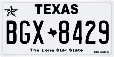 TX license plate BGX8429